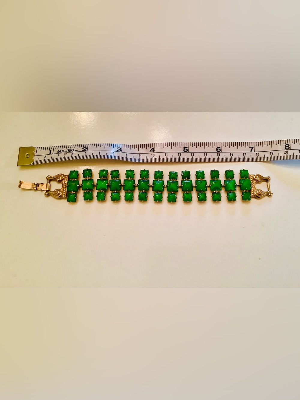 Green Square Glass Bracelet - Women Jewelry